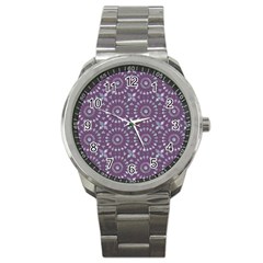 Kaleidoscope Plum Sport Metal Watch by Mazipoodles