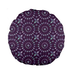 Kaleidoscope Plum Standard 15  Premium Round Cushions by Mazipoodles