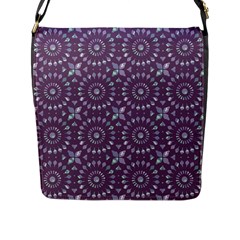 Kaleidoscope Plum Flap Closure Messenger Bag (l) by Mazipoodles