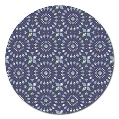 Kaleidoscope Deep Purple Magnet 5  (round) by Mazipoodles