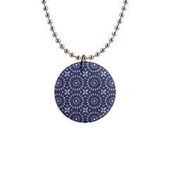 Kaleidoscope Deep Purple 1  Button Necklace by Mazipoodles