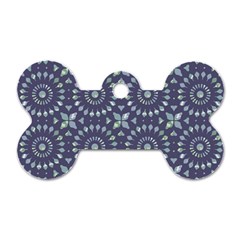 Kaleidoscope Deep Purple Dog Tag Bone (two Sides)