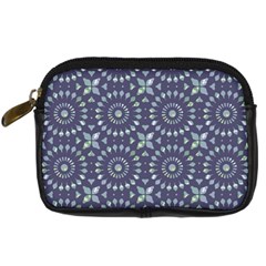 Kaleidoscope Deep Purple Digital Camera Leather Case by Mazipoodles