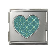 Kaleidoscope Hunter Green Mega Link Heart Italian Charm (18mm) by Mazipoodles