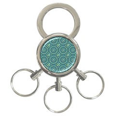 Kaleidoscope Hunter Green 3-ring Key Chain by Mazipoodles