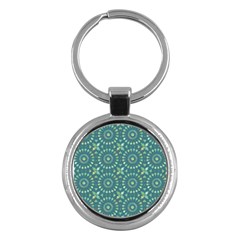 Kaleidoscope Hunter Green Key Chain (round) by Mazipoodles