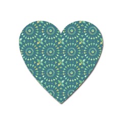 Kaleidoscope Hunter Green Heart Magnet by Mazipoodles