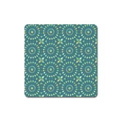 Kaleidoscope Hunter Green Square Magnet by Mazipoodles