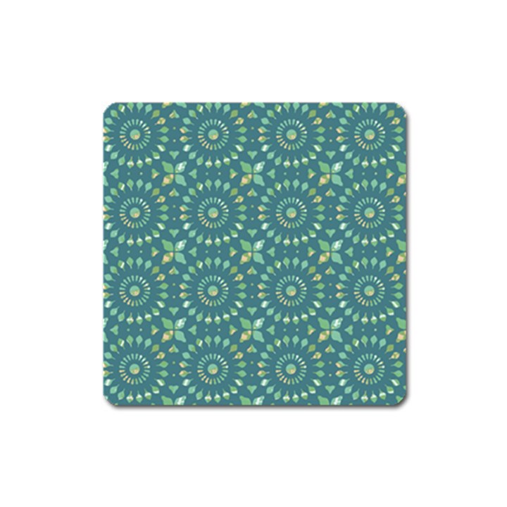 Kaleidoscope Hunter Green Square Magnet