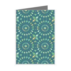 Kaleidoscope Hunter Green Mini Greeting Card by Mazipoodles