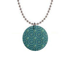 Kaleidoscope Hunter Green 1  Button Necklace by Mazipoodles