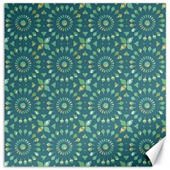 Kaleidoscope Hunter Green Canvas 12  X 12  by Mazipoodles