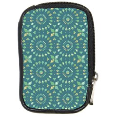 Kaleidoscope Hunter Green Compact Camera Leather Case by Mazipoodles