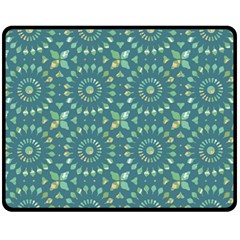 Kaleidoscope Hunter Green Fleece Blanket (medium) by Mazipoodles