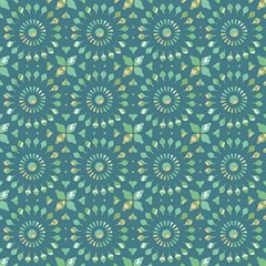 Kaleidoscope Hunter Green Play Mat (square) by Mazipoodles