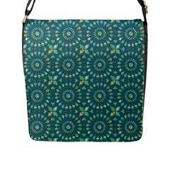 Kaleidoscope Hunter Green Flap Closure Messenger Bag (l) by Mazipoodles