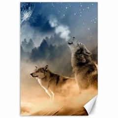 Wolf Canvas Canvas 12  X 18  by printedesignstudio