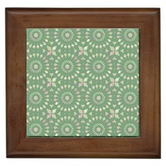 Kaleidoscope Peaceful Green Framed Tile by Mazipoodles