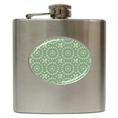 Kaleidoscope Peaceful Green Hip Flask (6 Oz) by Mazipoodles