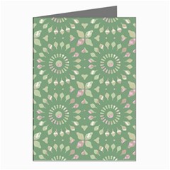 Kaleidoscope Peaceful Green Greeting Cards (pkg Of 8) by Mazipoodles