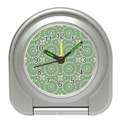 Kaleidoscope Peaceful Green Travel Alarm Clock by Mazipoodles