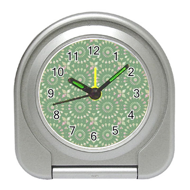 Kaleidoscope Peaceful Green Travel Alarm Clock