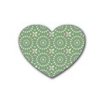 Kaleidoscope Peaceful Green Rubber Coaster (Heart) Front