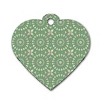 Kaleidoscope Peaceful Green Dog Tag Heart (One Side) Front