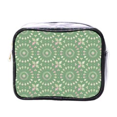 Kaleidoscope Peaceful Green Mini Toiletries Bag (one Side) by Mazipoodles