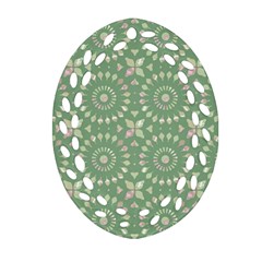 Kaleidoscope Peaceful Green Ornament (oval Filigree) by Mazipoodles