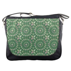 Kaleidoscope Peaceful Green Messenger Bag by Mazipoodles