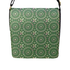 Kaleidoscope Peaceful Green Flap Closure Messenger Bag (l) by Mazipoodles