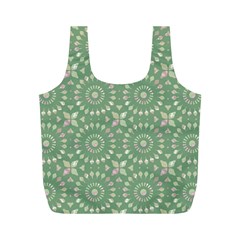 Kaleidoscope Peaceful Green Full Print Recycle Bag (m) by Mazipoodles