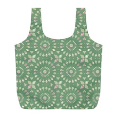 Kaleidoscope Peaceful Green Full Print Recycle Bag (l) by Mazipoodles