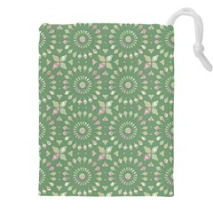 Kaleidoscope Peaceful Green Drawstring Pouch (5xl) by Mazipoodles