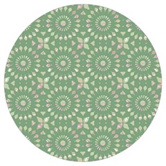 Kaleidoscope Peaceful Green Round Trivet by Mazipoodles