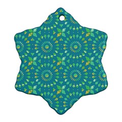 Kaleidoscope Jericho Jade Snowflake Ornament (two Sides) by Mazipoodles