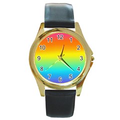 Unicorn Einhorn Licorne 2 Round Gold Metal Watch by gasi