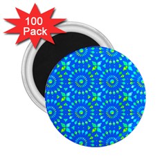 Kaleidoscope Blue 2 25  Magnets (100 Pack)  by Mazipoodles