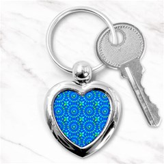 Kaleidoscope Blue Key Chain (heart) by Mazipoodles