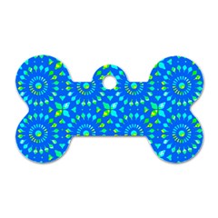 Kaleidoscope Blue Dog Tag Bone (one Side)