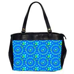 Kaleidoscope Blue Oversize Office Handbag (2 Sides) by Mazipoodles