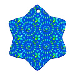 Kaleidoscope Blue Snowflake Ornament (two Sides)