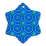 Kaleidoscope Blue Snowflake Ornament (Two Sides) Front