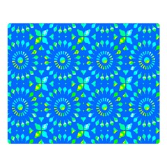 Kaleidoscope Blue Double Sided Flano Blanket (large) by Mazipoodles