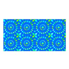 Kaleidoscope Blue Satin Shawl 45  X 80 