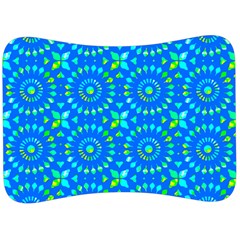 Kaleidoscope Blue Velour Seat Head Rest Cushion by Mazipoodles