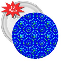 Kaleidoscope Royal Blue 3  Buttons (10 Pack) 