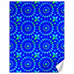 Kaleidoscope Royal Blue Canvas 12  X 16  by Mazipoodles