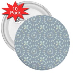 Kaleidoscope Duck Egg 3  Buttons (10 Pack)  by Mazipoodles